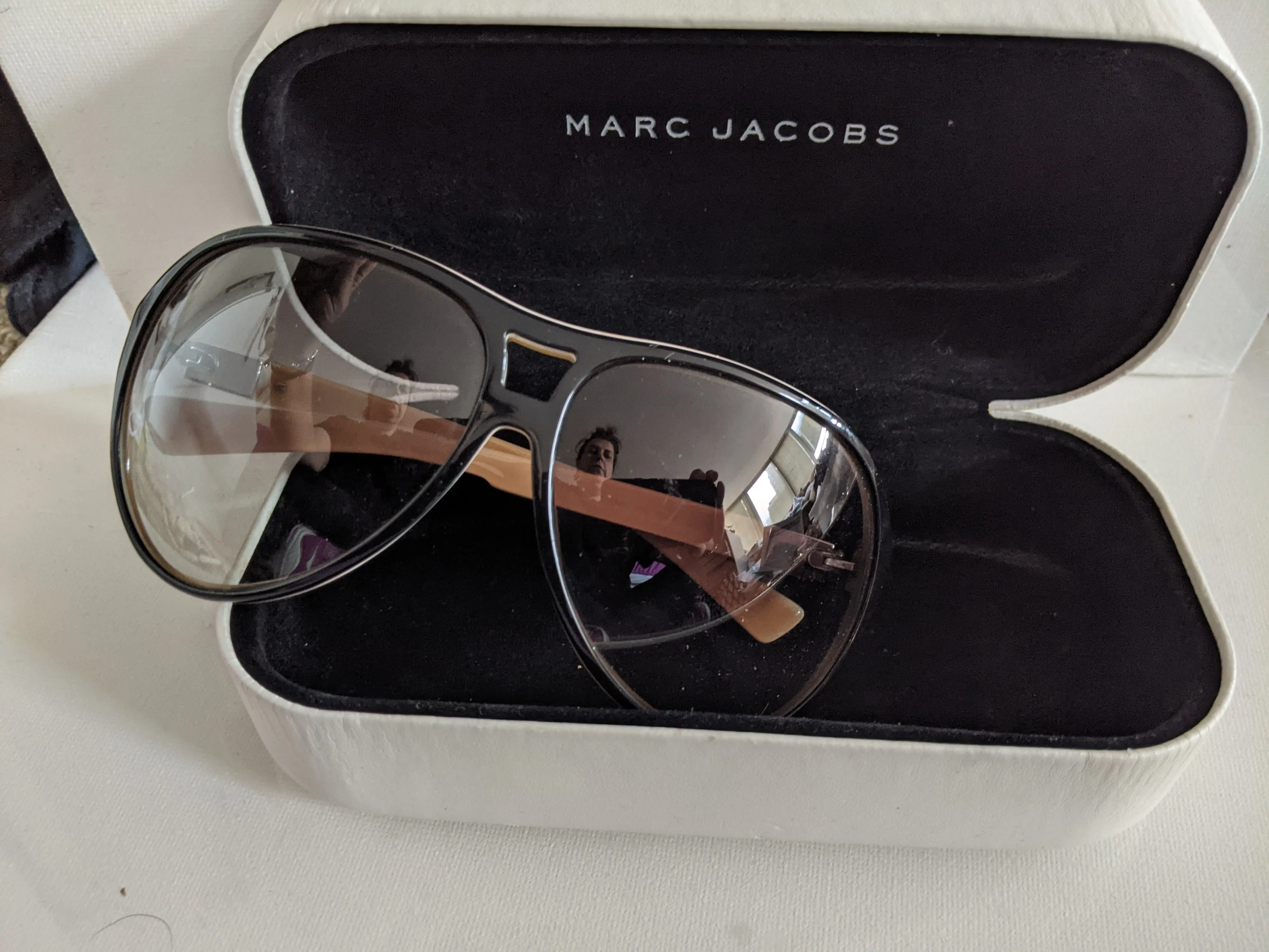 00's Oversized Black Rim Unisex Sunglasses by Marc Jacobs