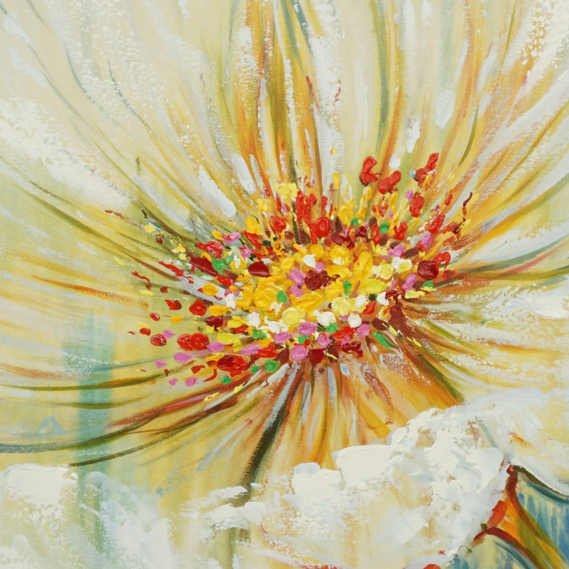 100% handmade Celadon Bloom 40x40 Inch (100x100cm)