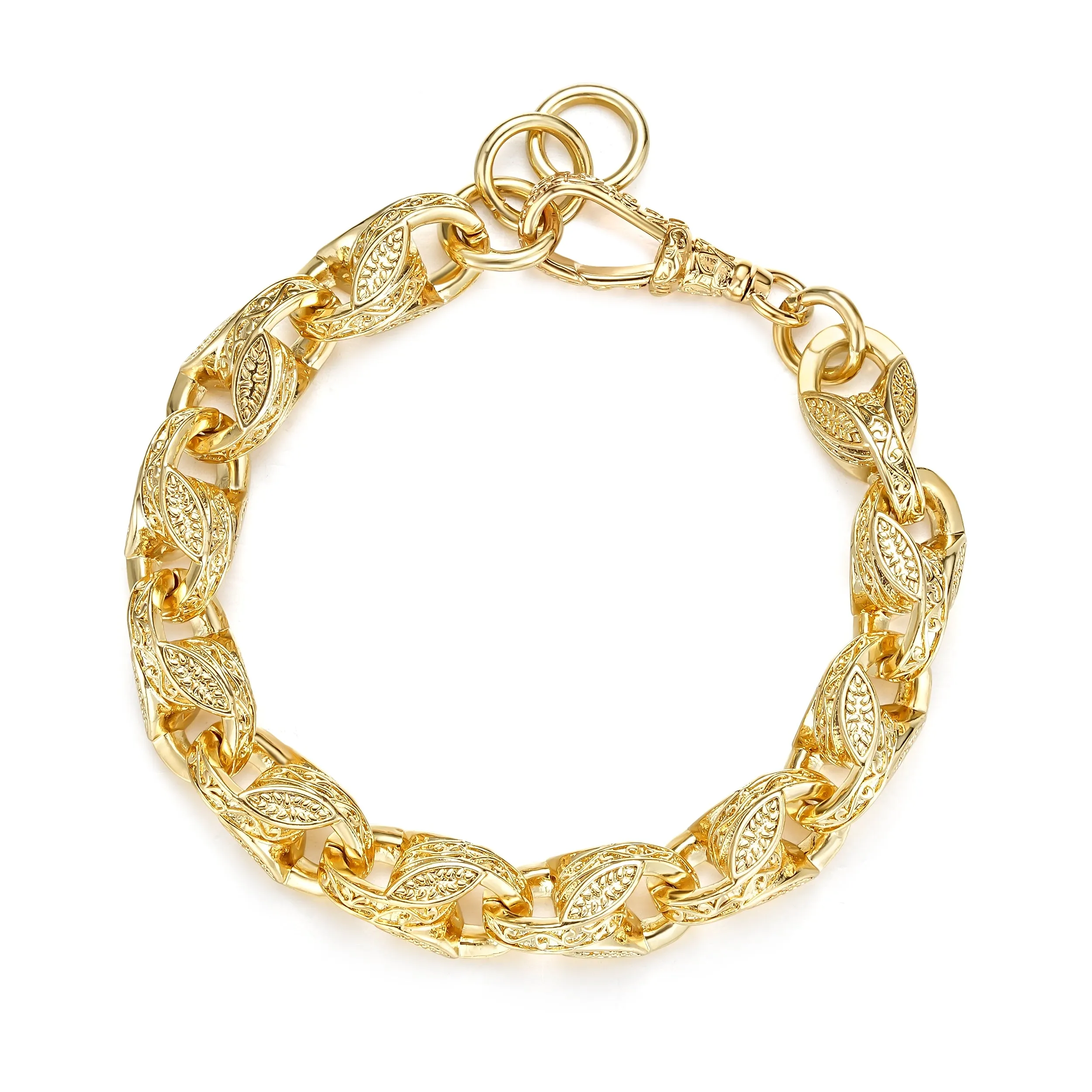 12mm Gold Filled Tulip Bracelet with Albert Clasp 8/9 Inch
