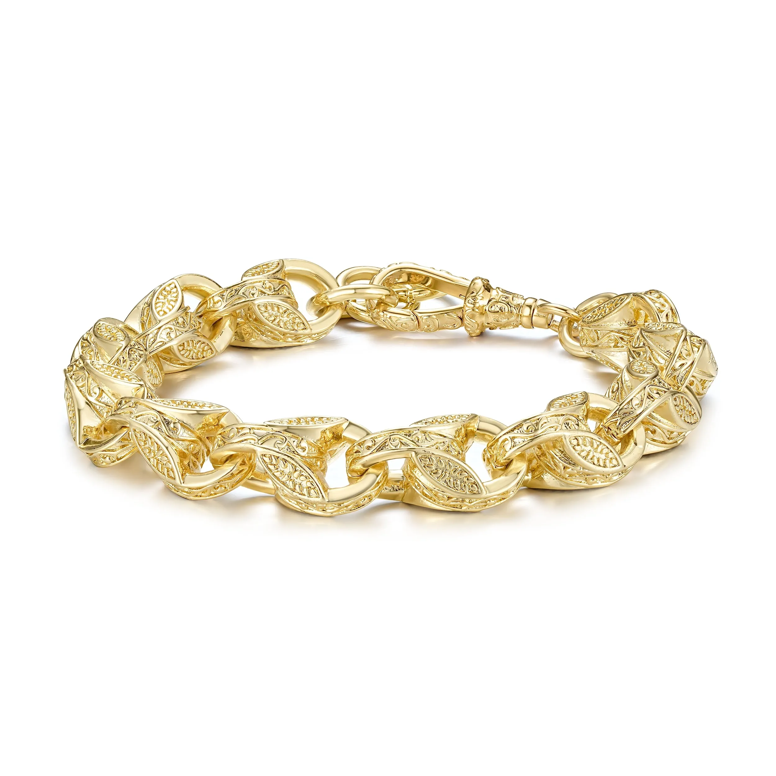 12mm Gold Filled Tulip Bracelet with Albert Clasp 8/9 Inch