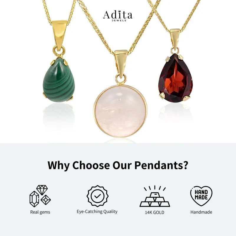 14K Rose Gold Round Purple Amethyst 12mm Pendant