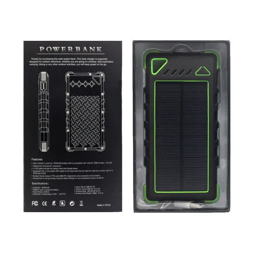 16000mah Waterproof Shockproof Dustproof Solar Powerbank