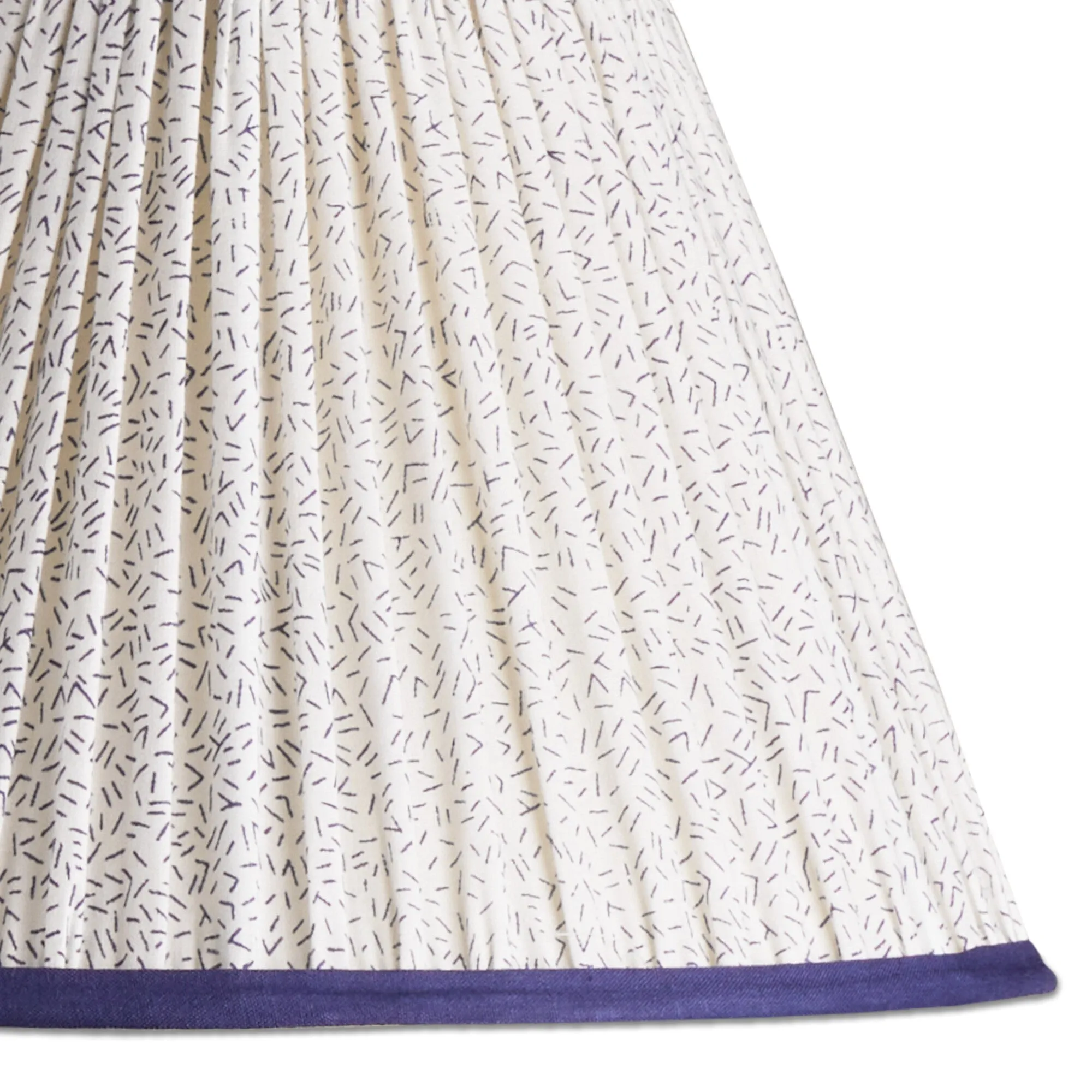 16cm empire shade in navy & white dashee block printed cotton