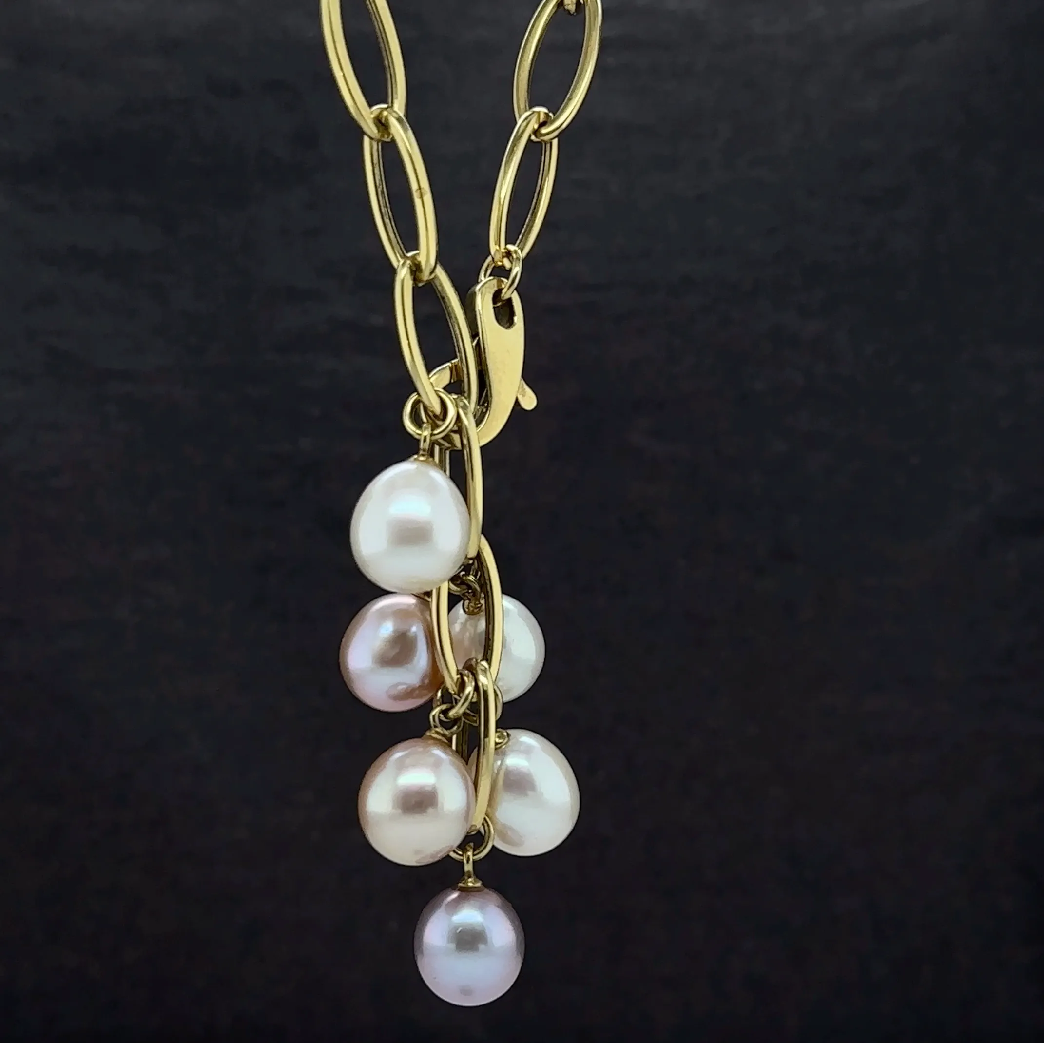 18KY Custom Natural 6 pearl Fashion pendant