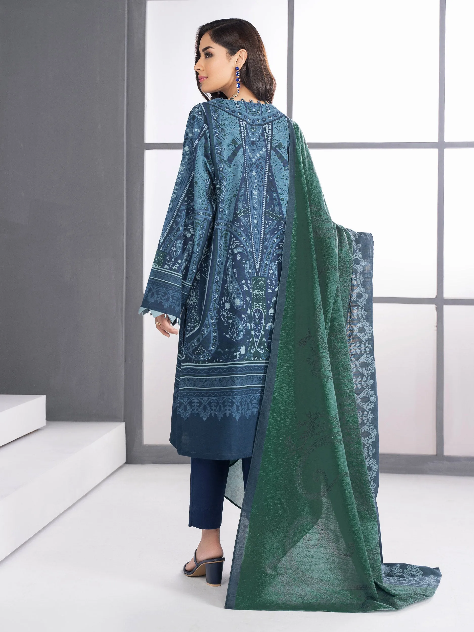 2 Piece Khaddar Suit-Printed (Unstitched)