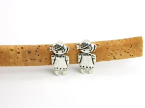 20pcs Cute girl Antique Silver Licorice Slider, Zamak, Jewelry Findings,  D-2-11