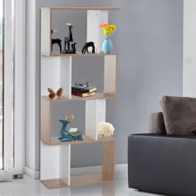 4 Tier White Wooden Display Shelving Unit