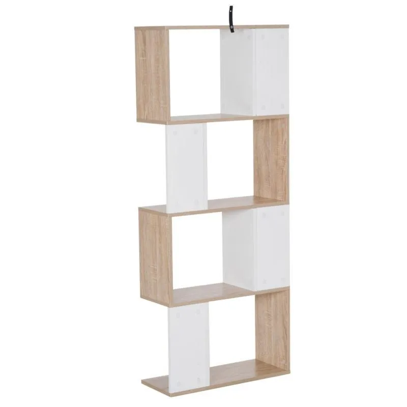 4 Tier White Wooden Display Shelving Unit
