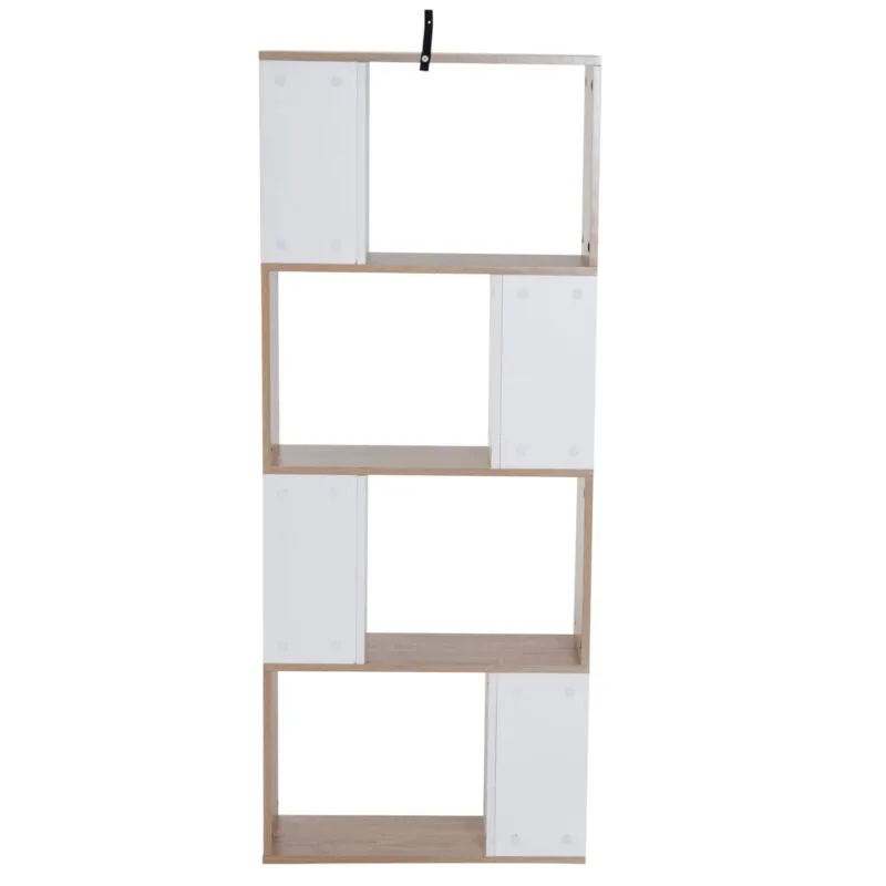 4 Tier White Wooden Display Shelving Unit