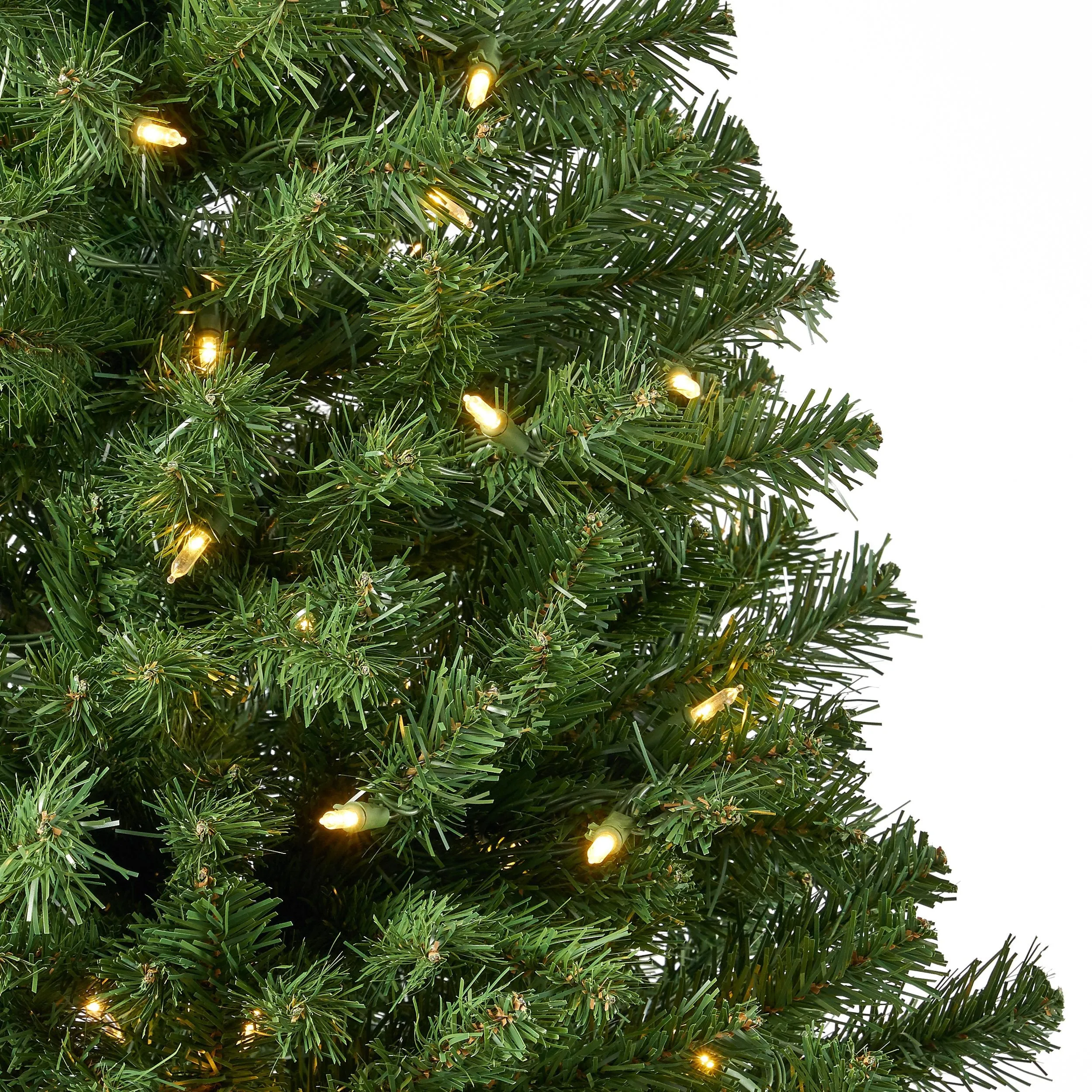 7-foot Noble Fir Pre-Lit Clear LED Hinged Artificial Christmas Tree - NH541113