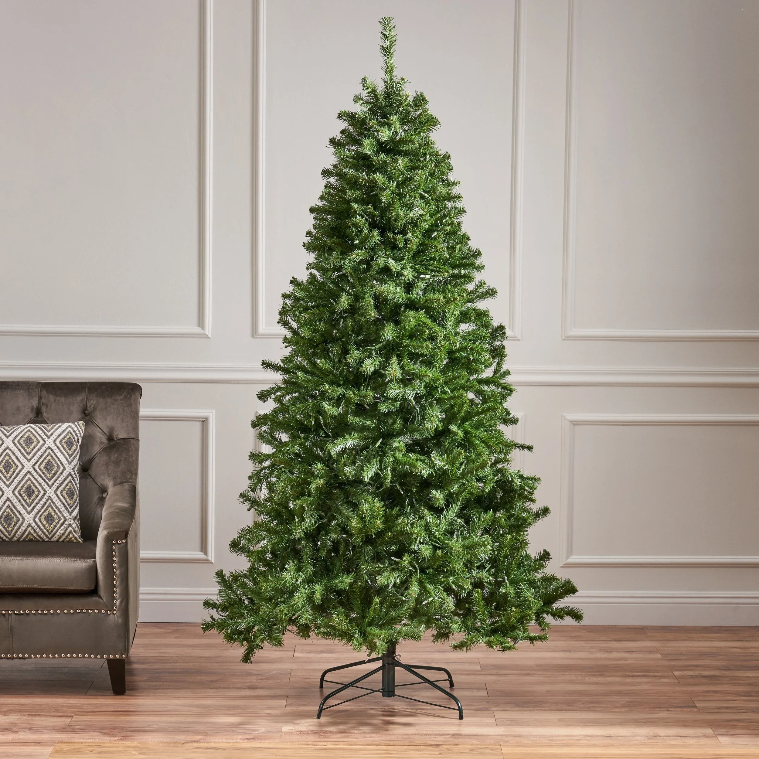 7-foot Noble Fir Pre-Lit Clear LED Hinged Artificial Christmas Tree - NH541113
