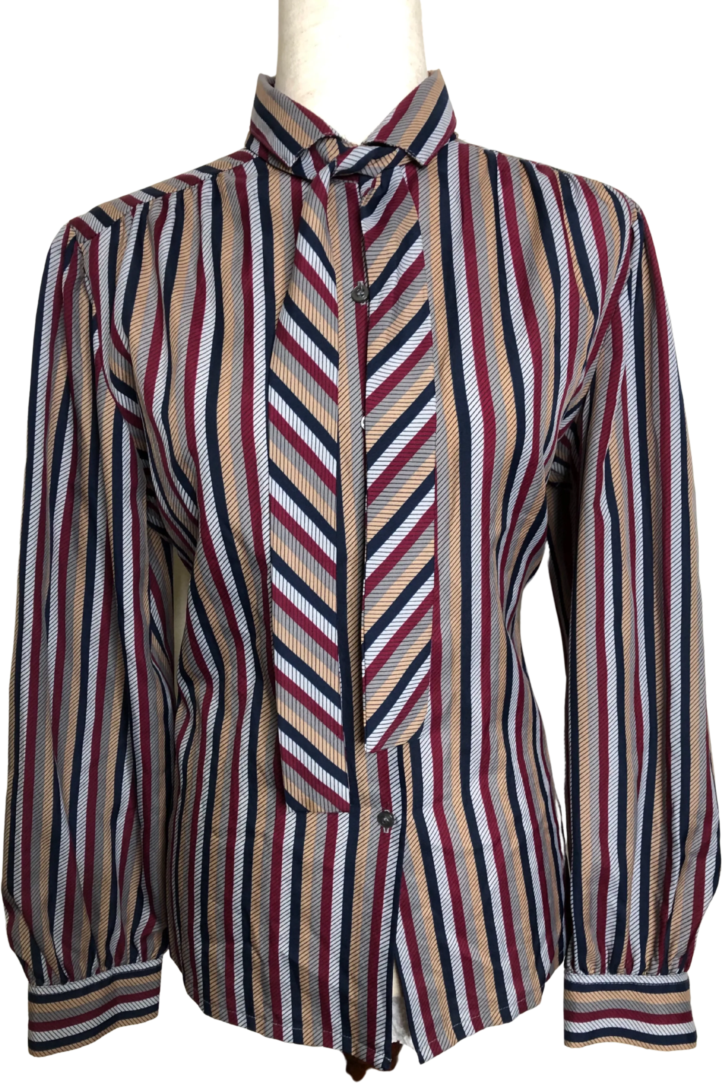 '80’s Striped Secretary Blouse by Koret