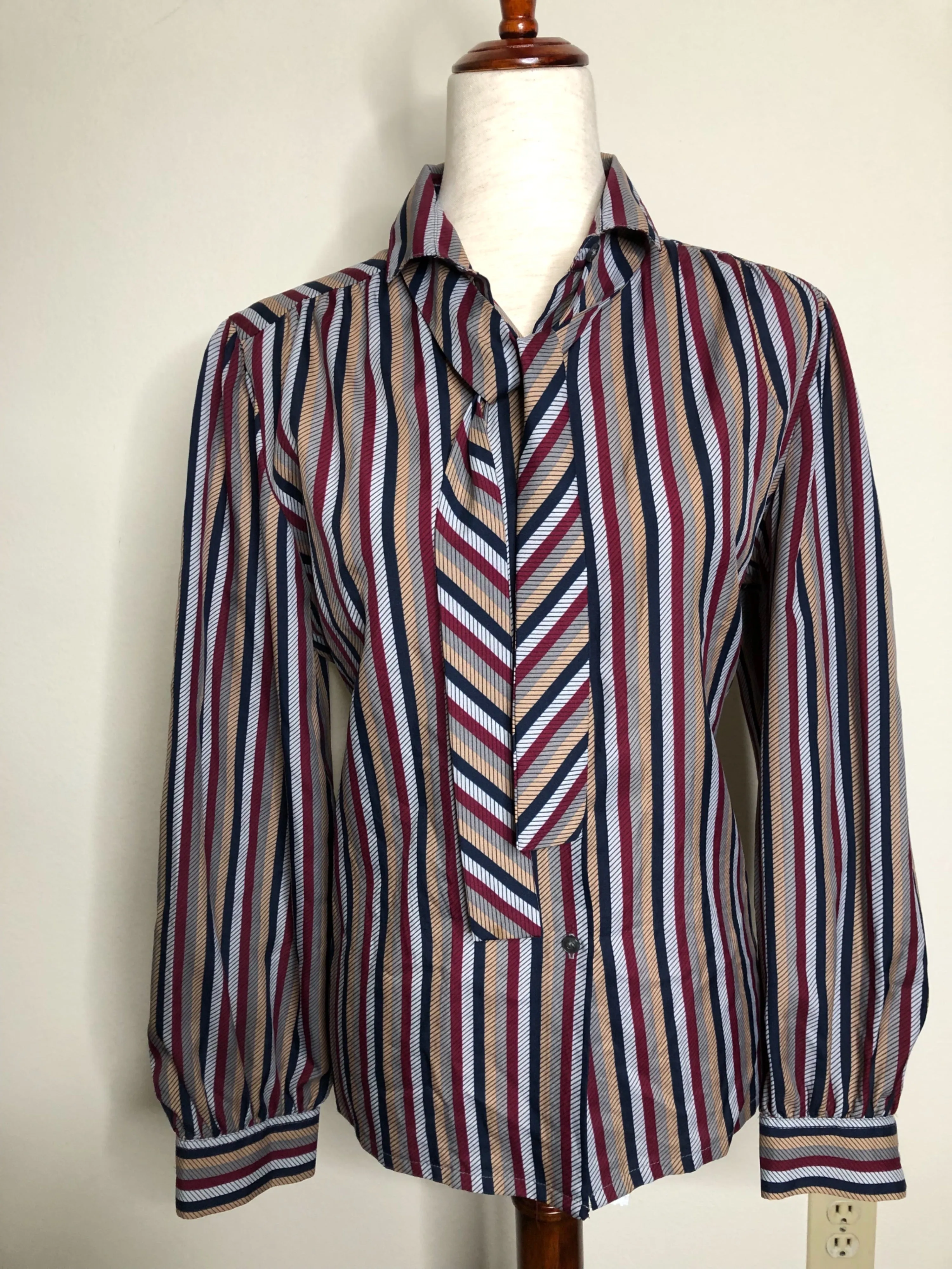 '80’s Striped Secretary Blouse by Koret
