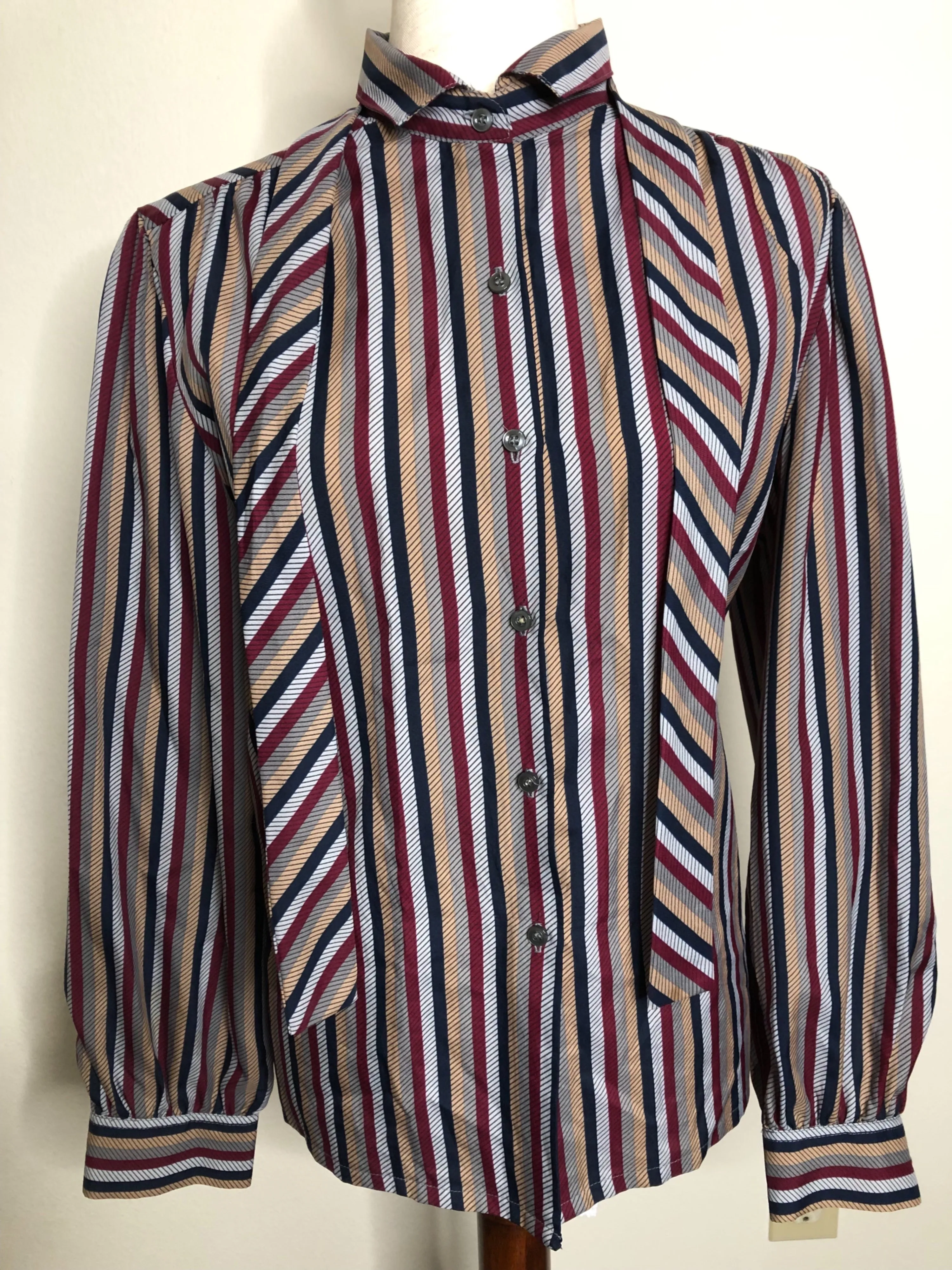 '80’s Striped Secretary Blouse by Koret