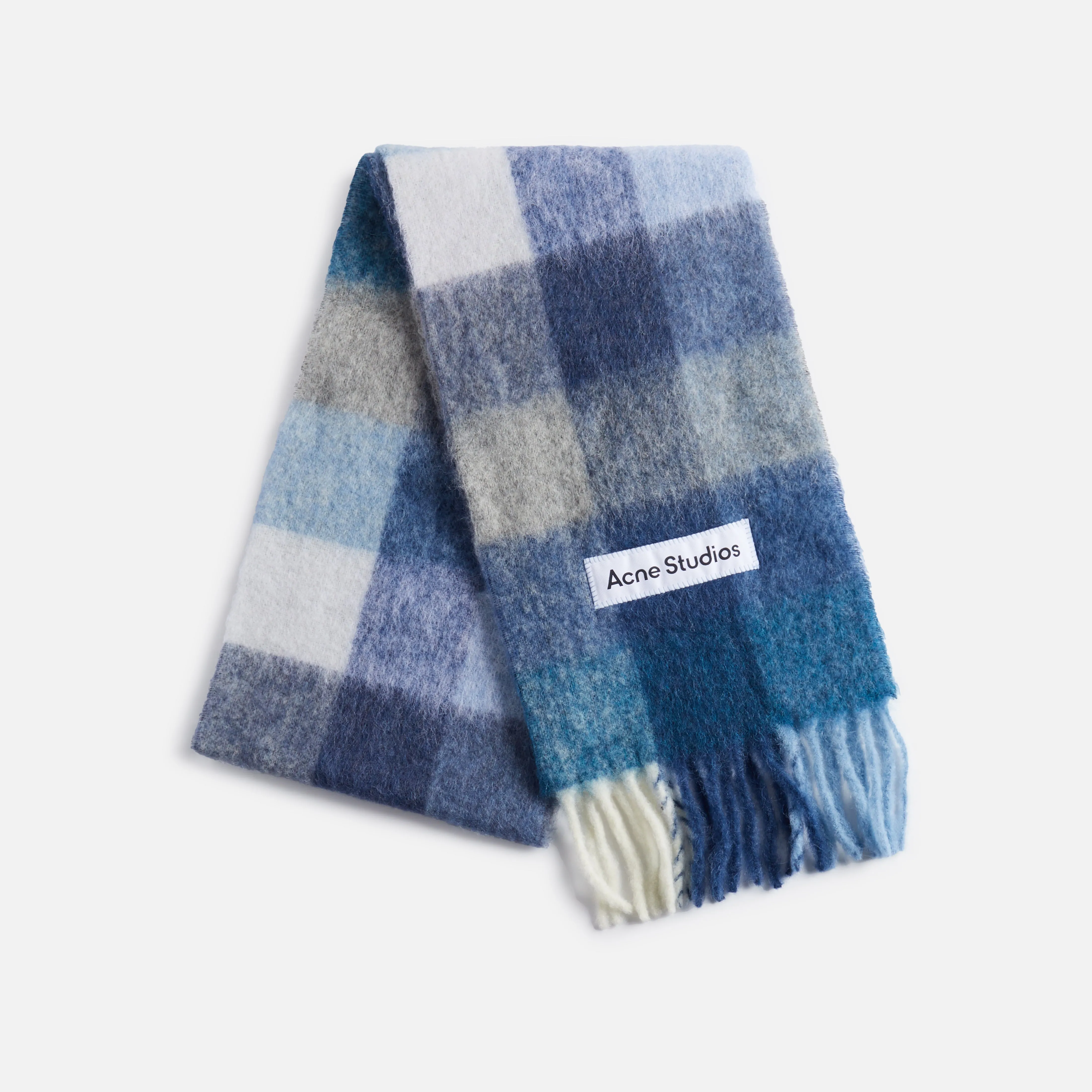 Acne Studios Vally Scarf - Indigo / Grey / Blue