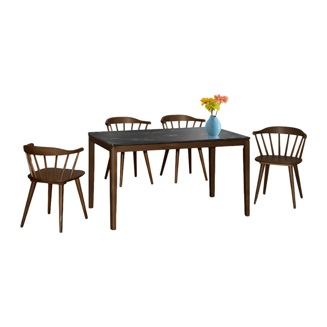 Alafia II Wooden Dining Set with HPL Moulded Set Top (1 4)