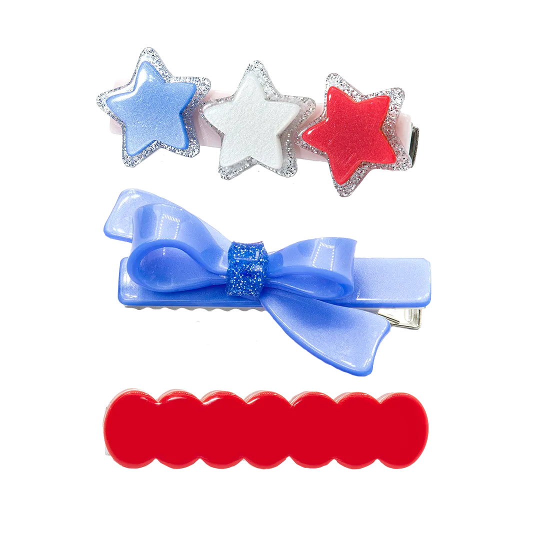 Alligator Clip Set - Glitter Stars