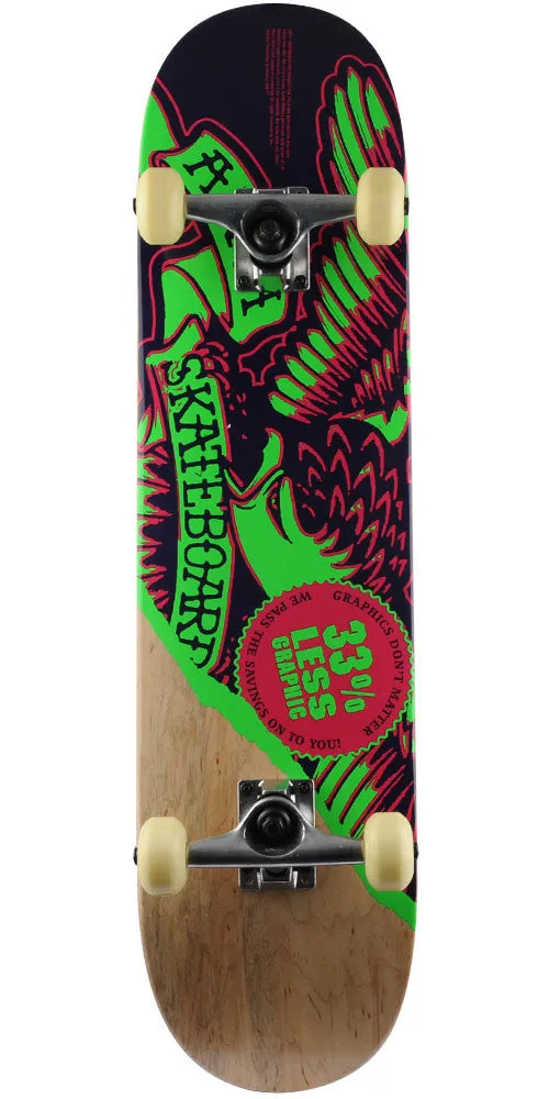 Anti-Hero Less Graphic Complete Skateboard - Natural/Purple/Green - 7.875in x 31.25in