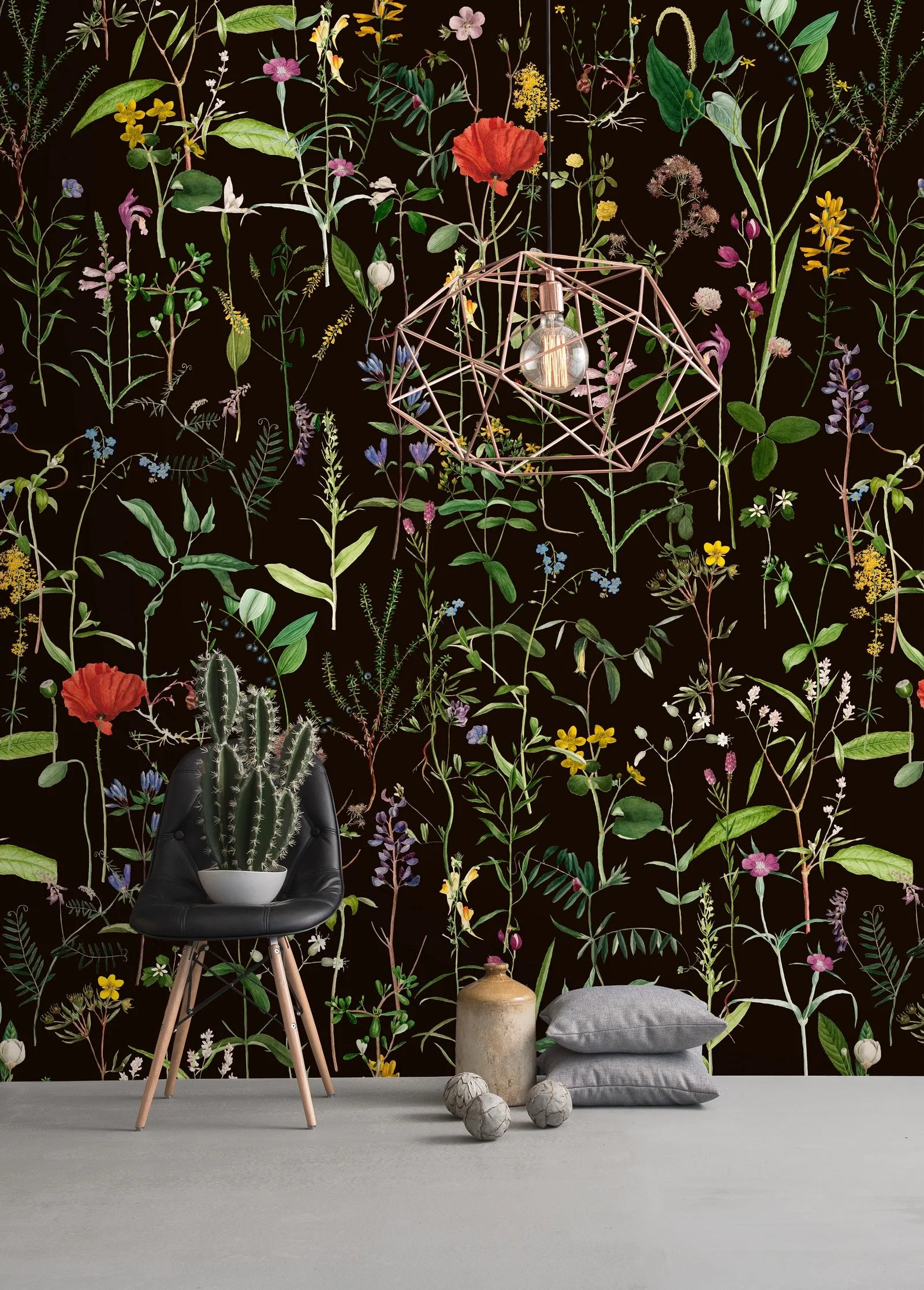 Aquafleur Flower Wallpaper
