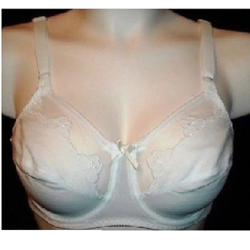 Bali 180 0180 Flower Underwire Bra 38B White NEW WITH TAGS