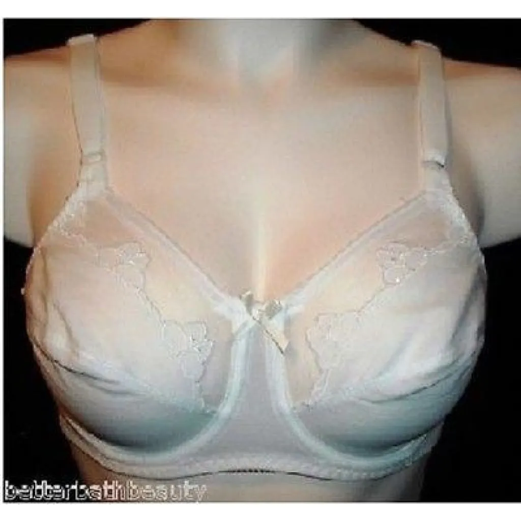 Bali 180 0180 Flower Underwire Bra 38B White NEW WITH TAGS