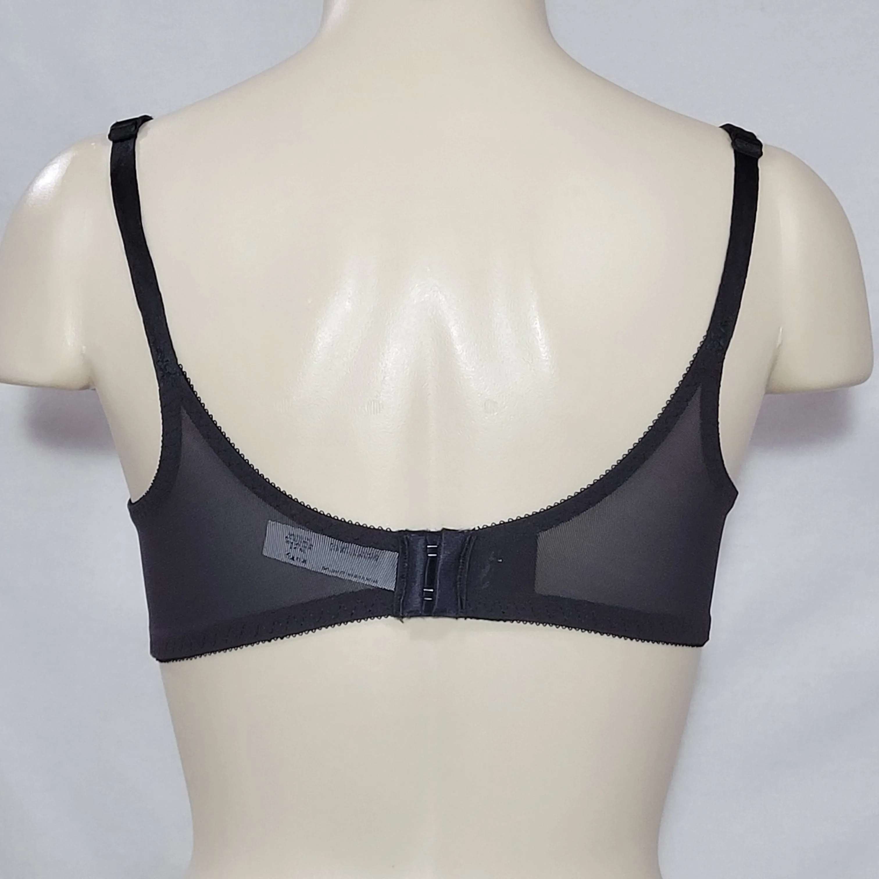 Bali 180 0180 Flower Underwire Bra 40B Black NEW WITH TAGS