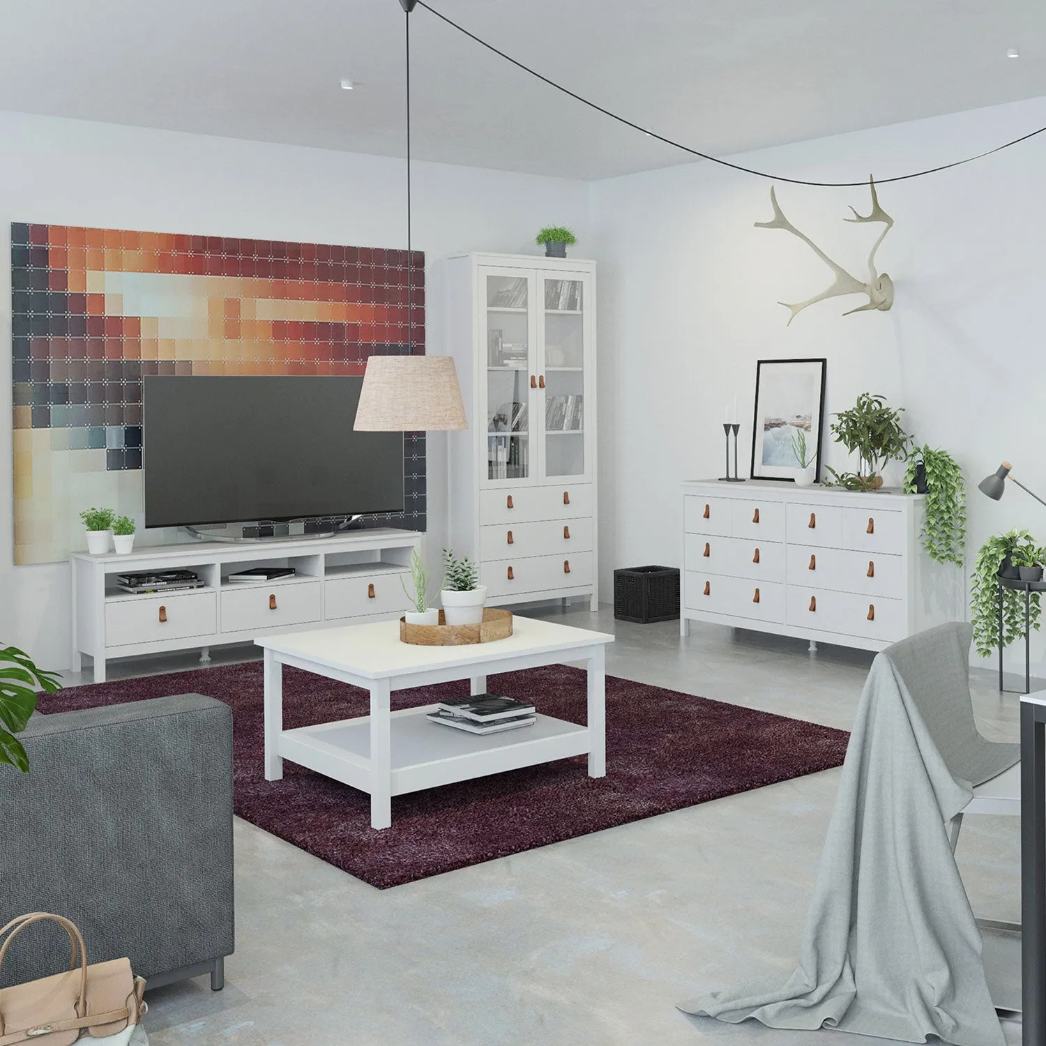 Barcelona White Wooden Coffee Table