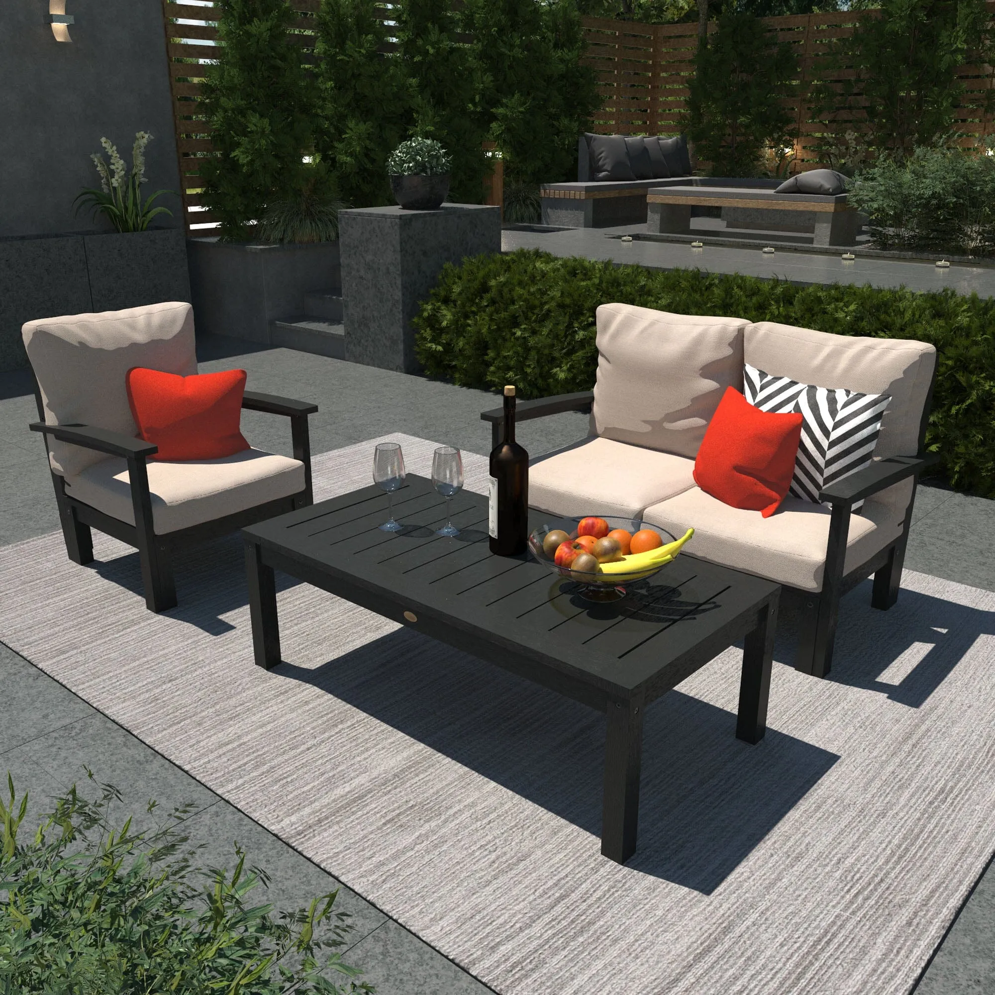 Bespoke Deep Seating: Loveseat, Chair and Conversation Table