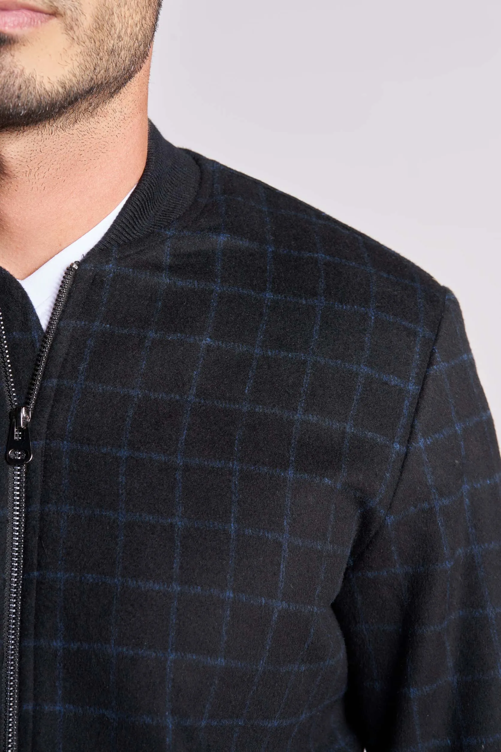 Black and blue wool jacket(19)