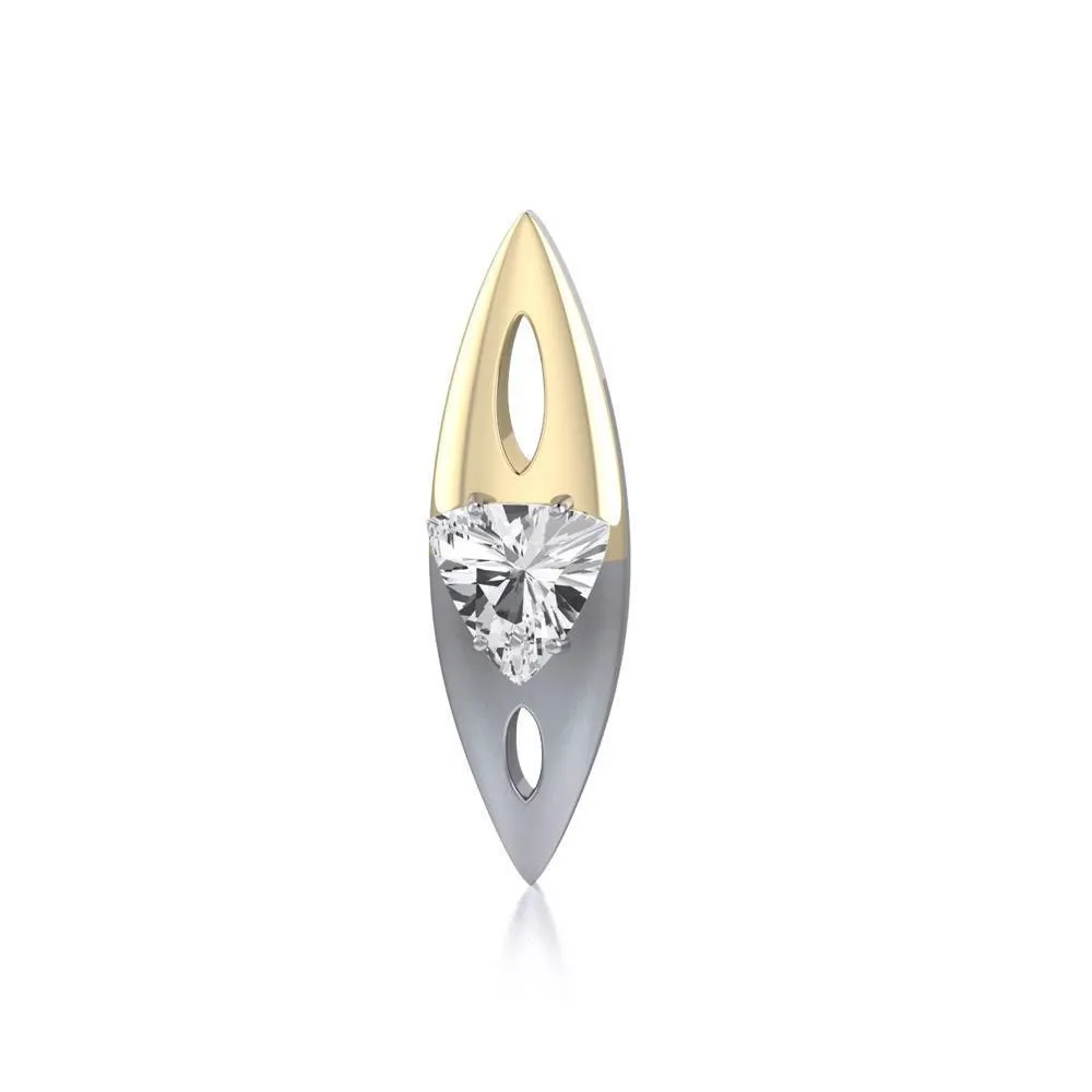 Black Magic Art Deco Silver & Gold Pendant MPD835