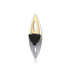 Black Magic Art Deco Silver & Gold Pendant MPD835