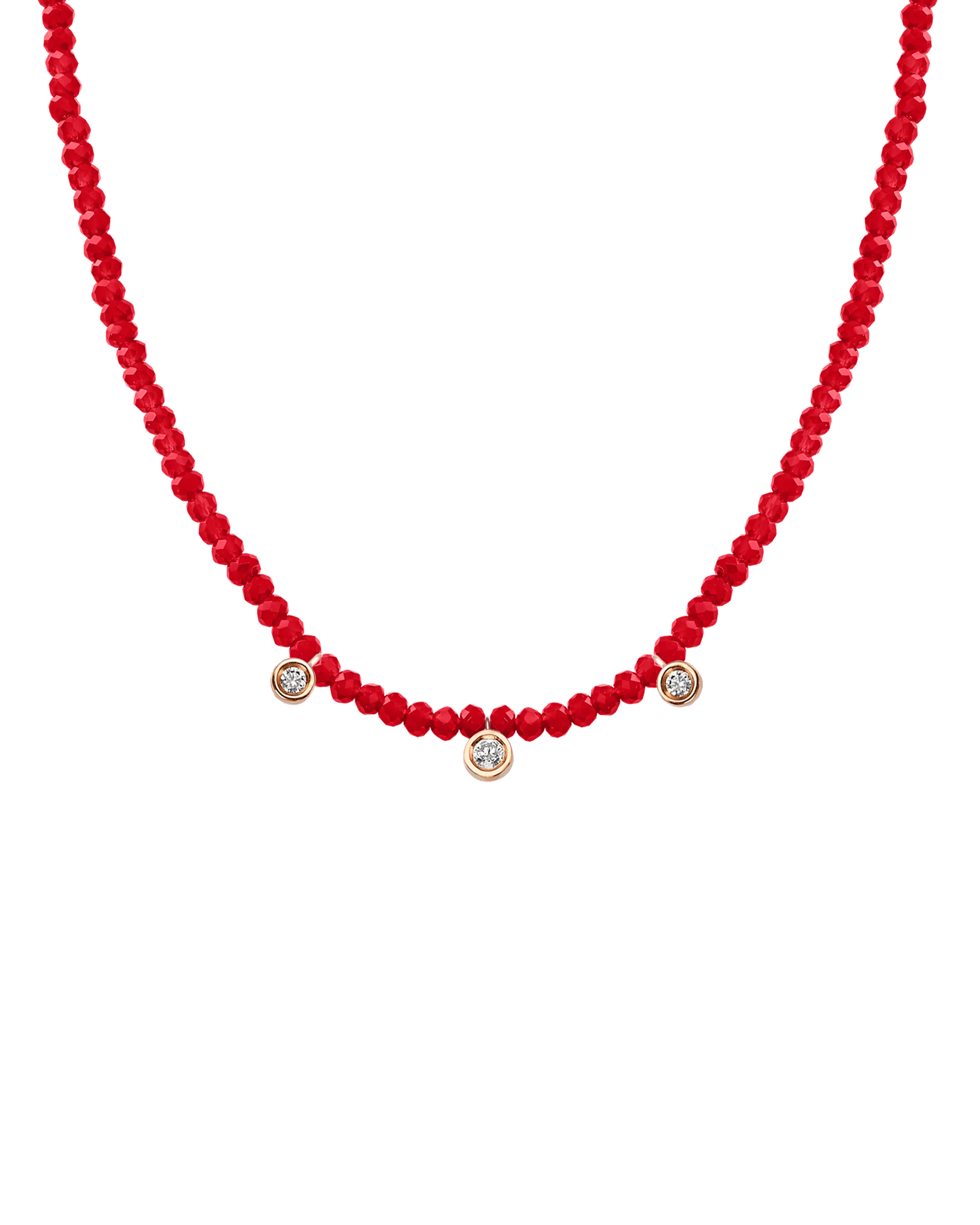 Black Spinel Gemstone & Three diamonds Necklace - 14K White Gold