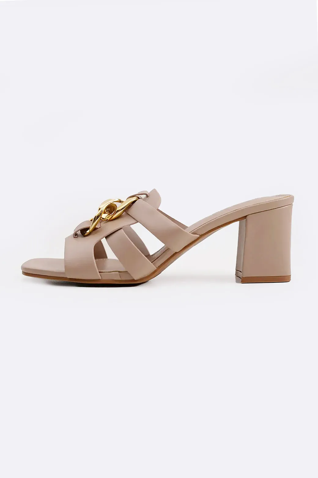 CHAIN BLOCK HEELS