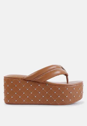 Cupcake Quilted Rhinestone Platform Quilted Sandals By Ruw