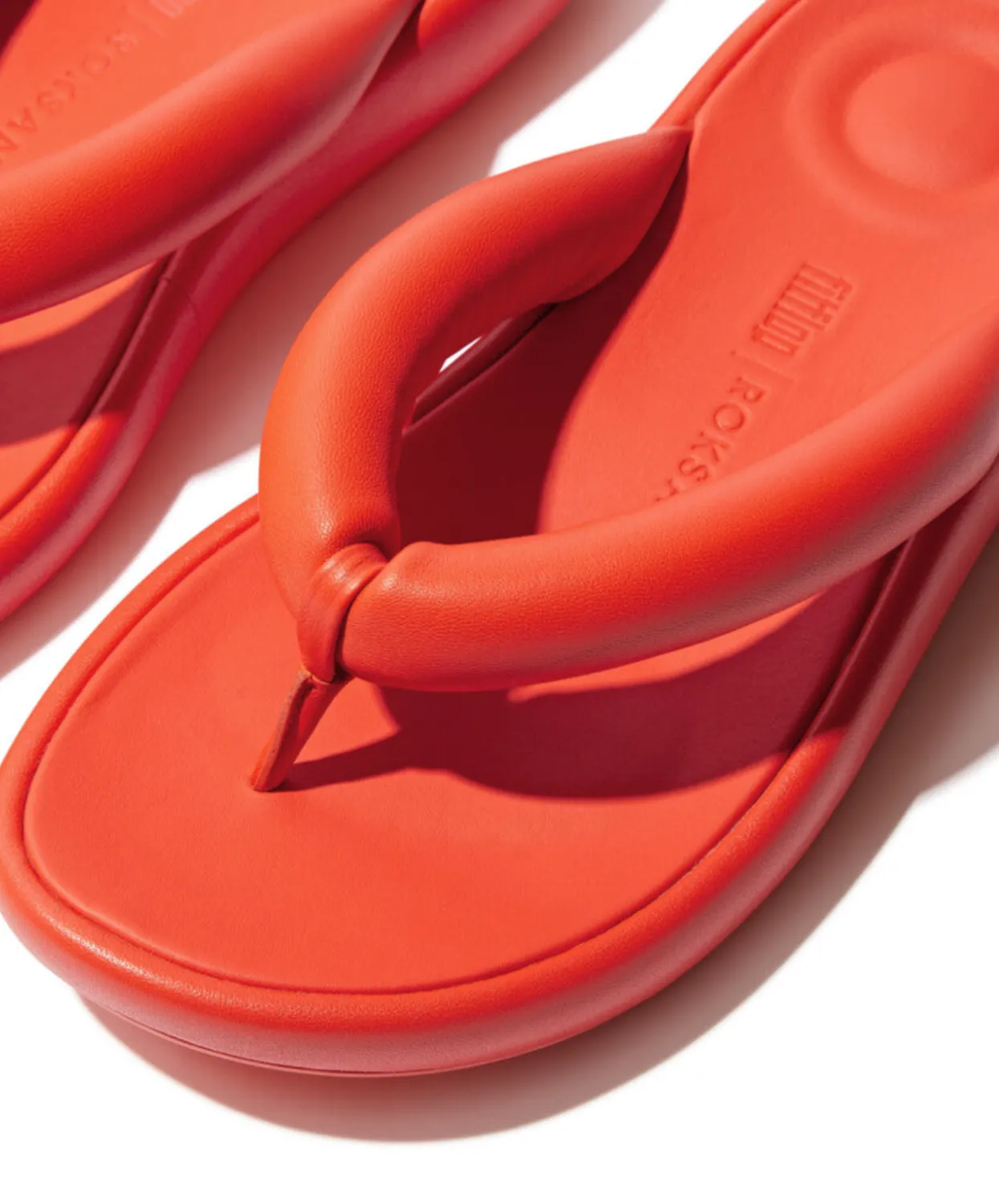 Fitflop IQushion D-Luxe x Roksanda Padded leather Flip Flops Tangerine