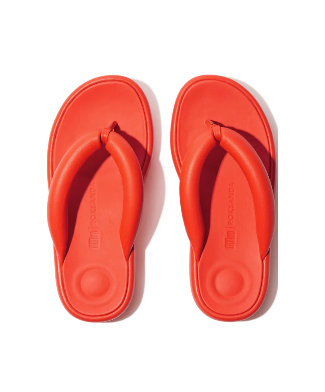 Fitflop IQushion D-Luxe x Roksanda Padded leather Flip Flops Tangerine