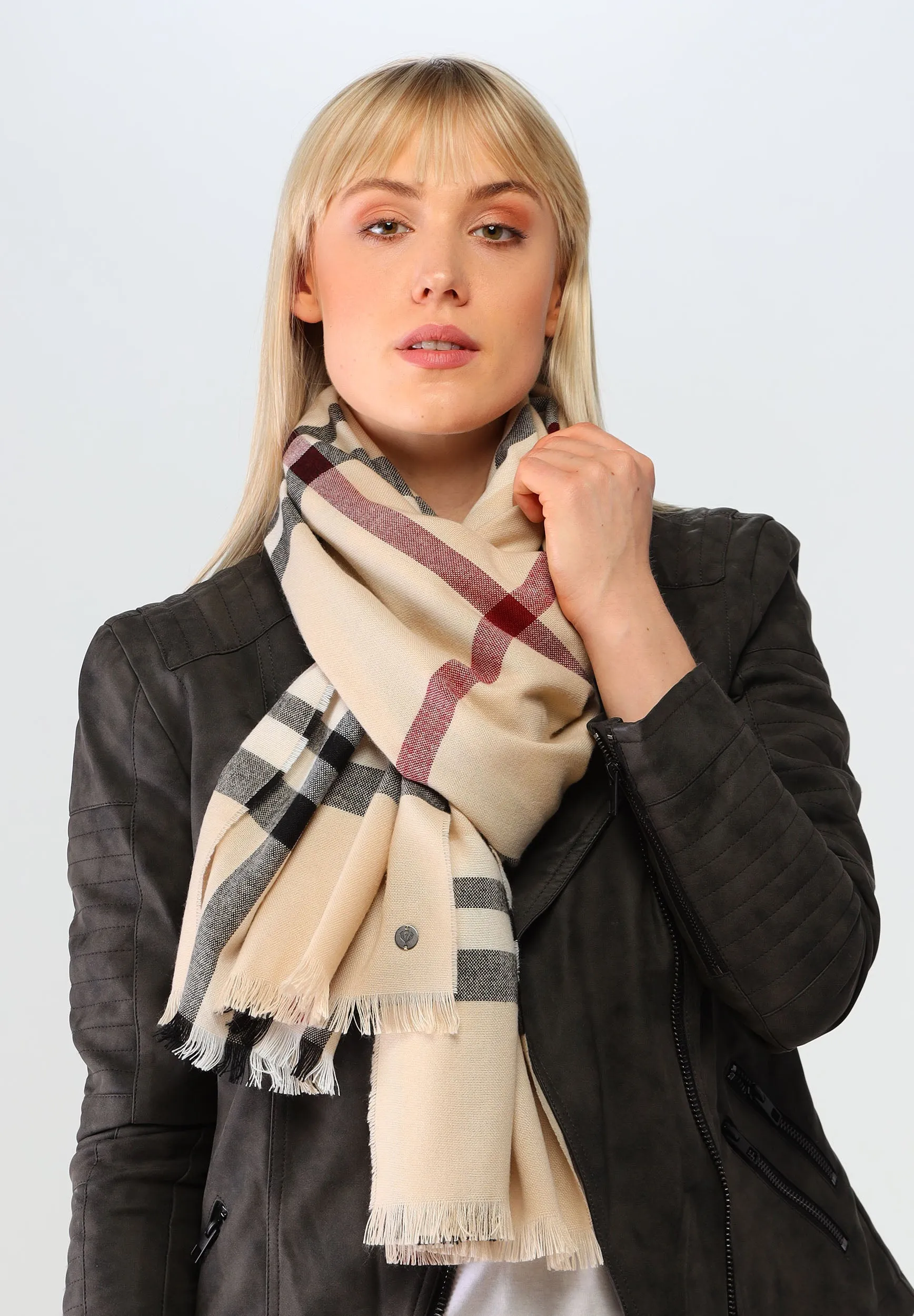 FRAAS Plaid Lightweight Wrap Scarf