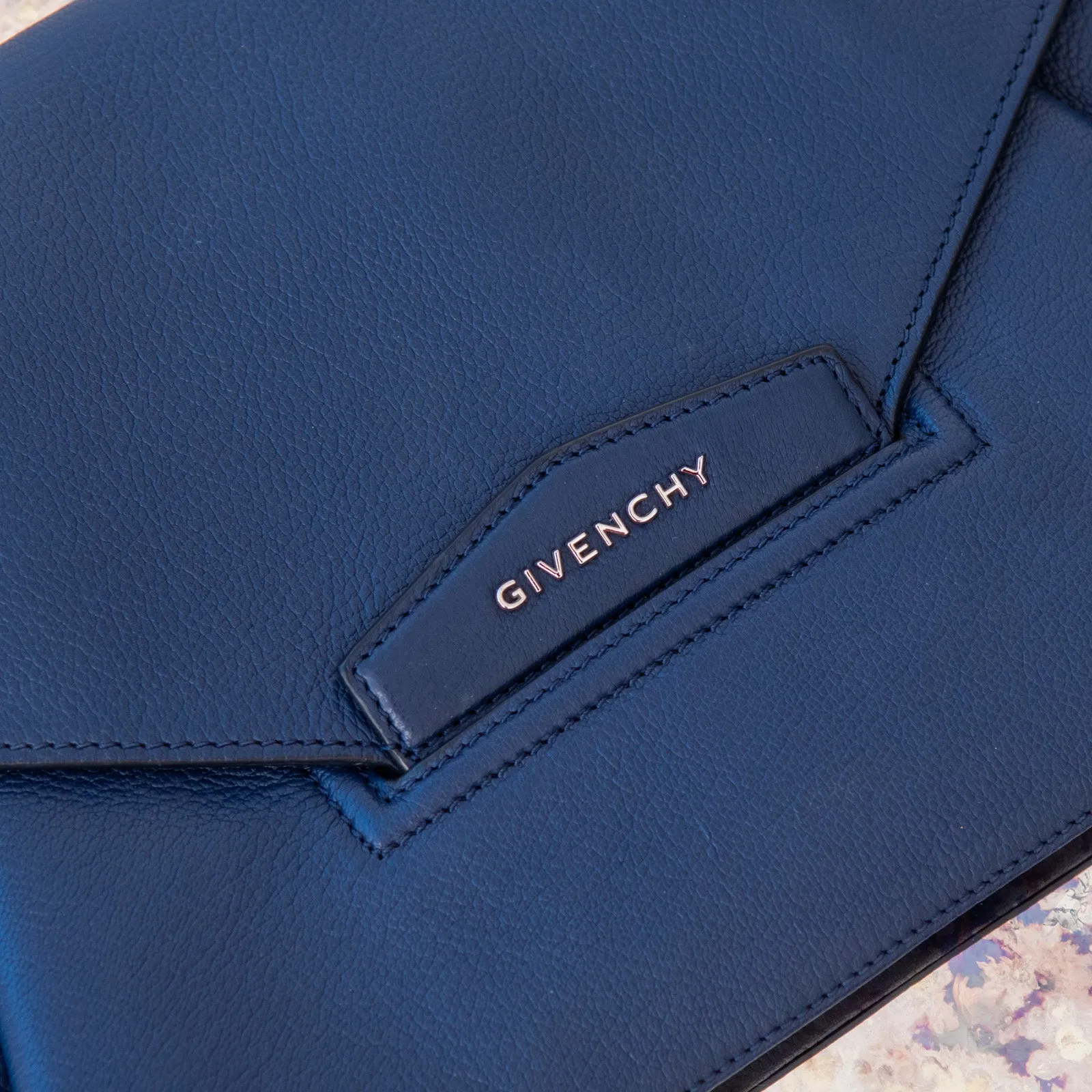 Givenchy Blue Leather Envelope Flap Bag