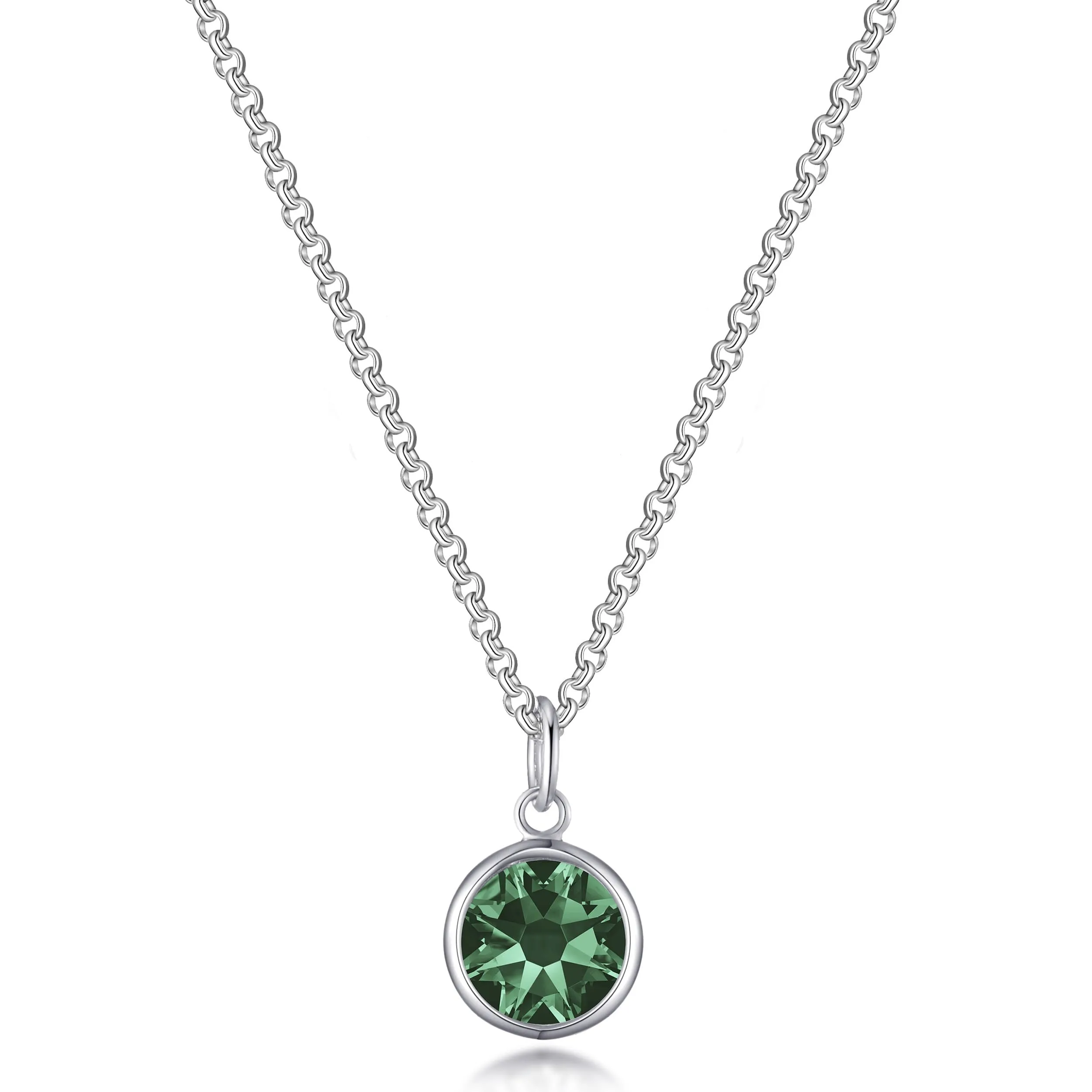 Green Crystal Necklace Created with Zircondia® Crystals