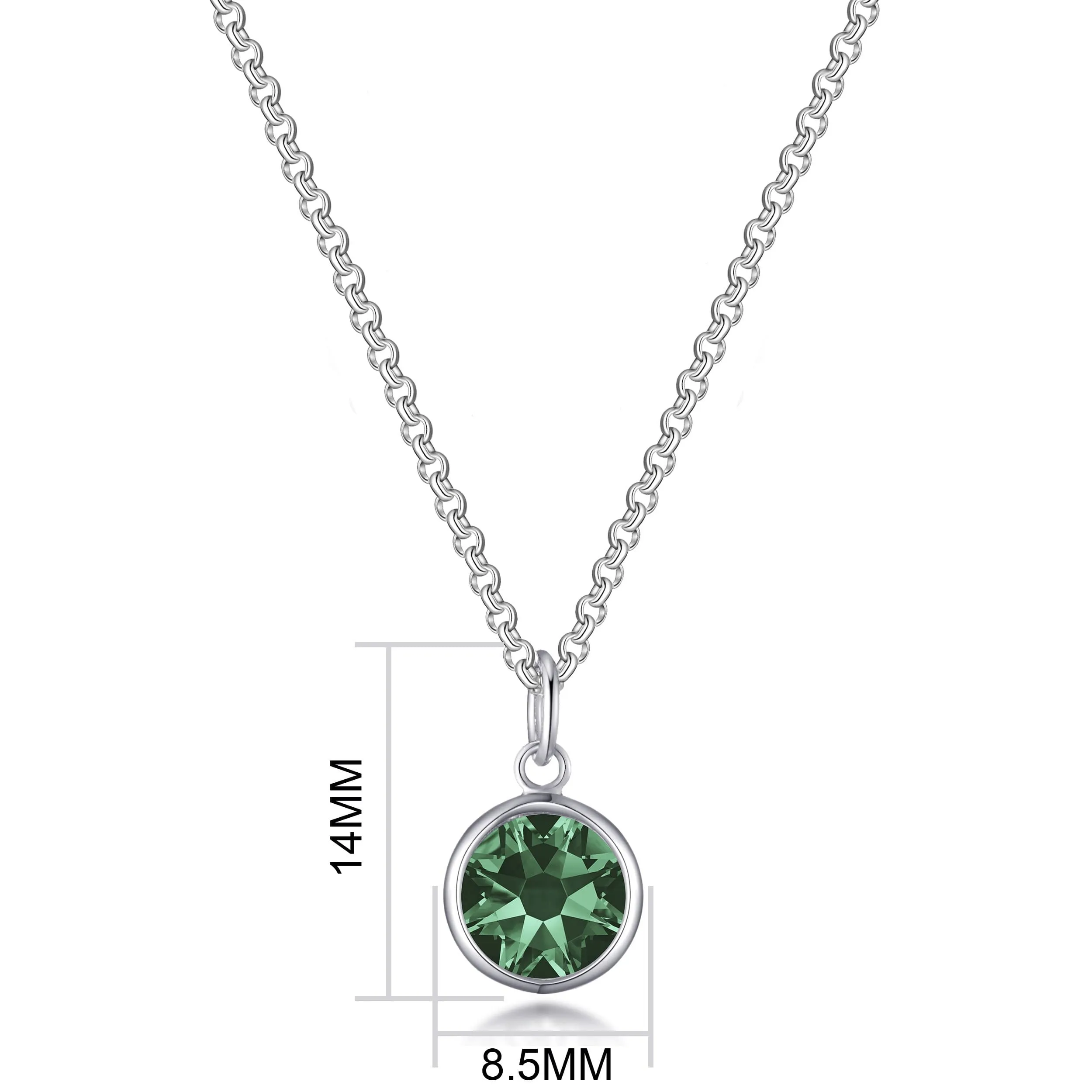 Green Crystal Necklace Created with Zircondia® Crystals
