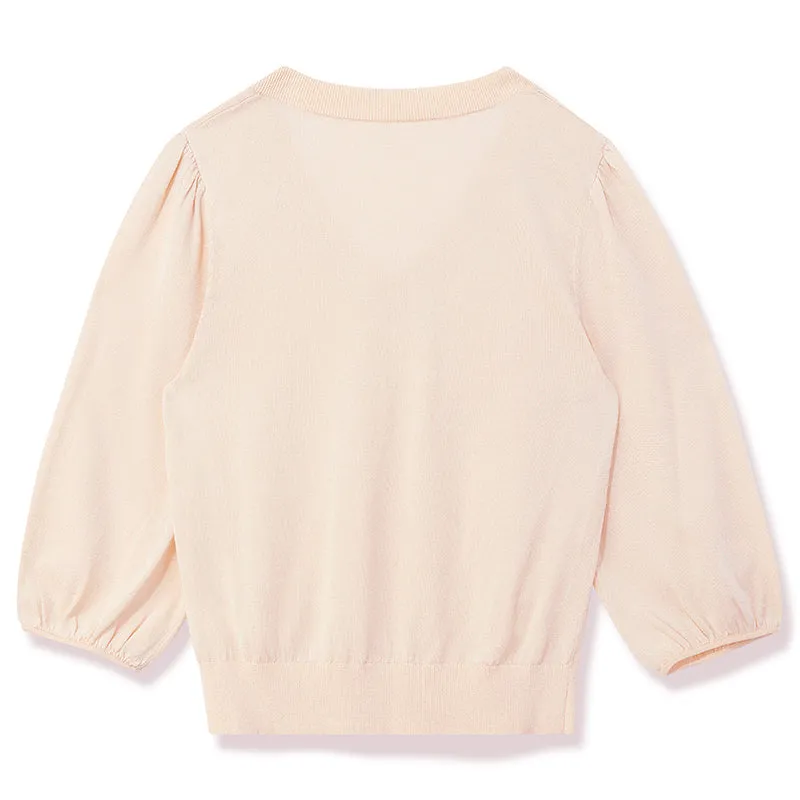 Half-Sleeve V-Neck Blouse
