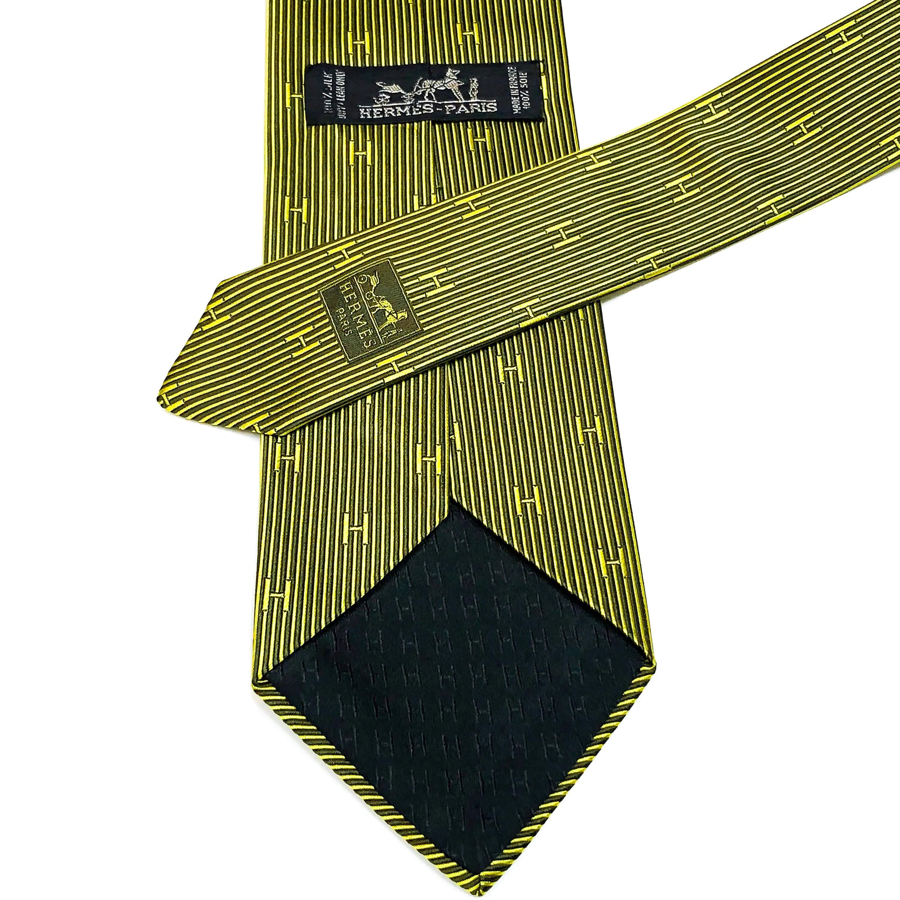 Hermes Silk Necktie Faconnee H Bicolore