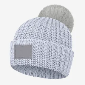 High Rise Gray Monochrome Pom Beanie