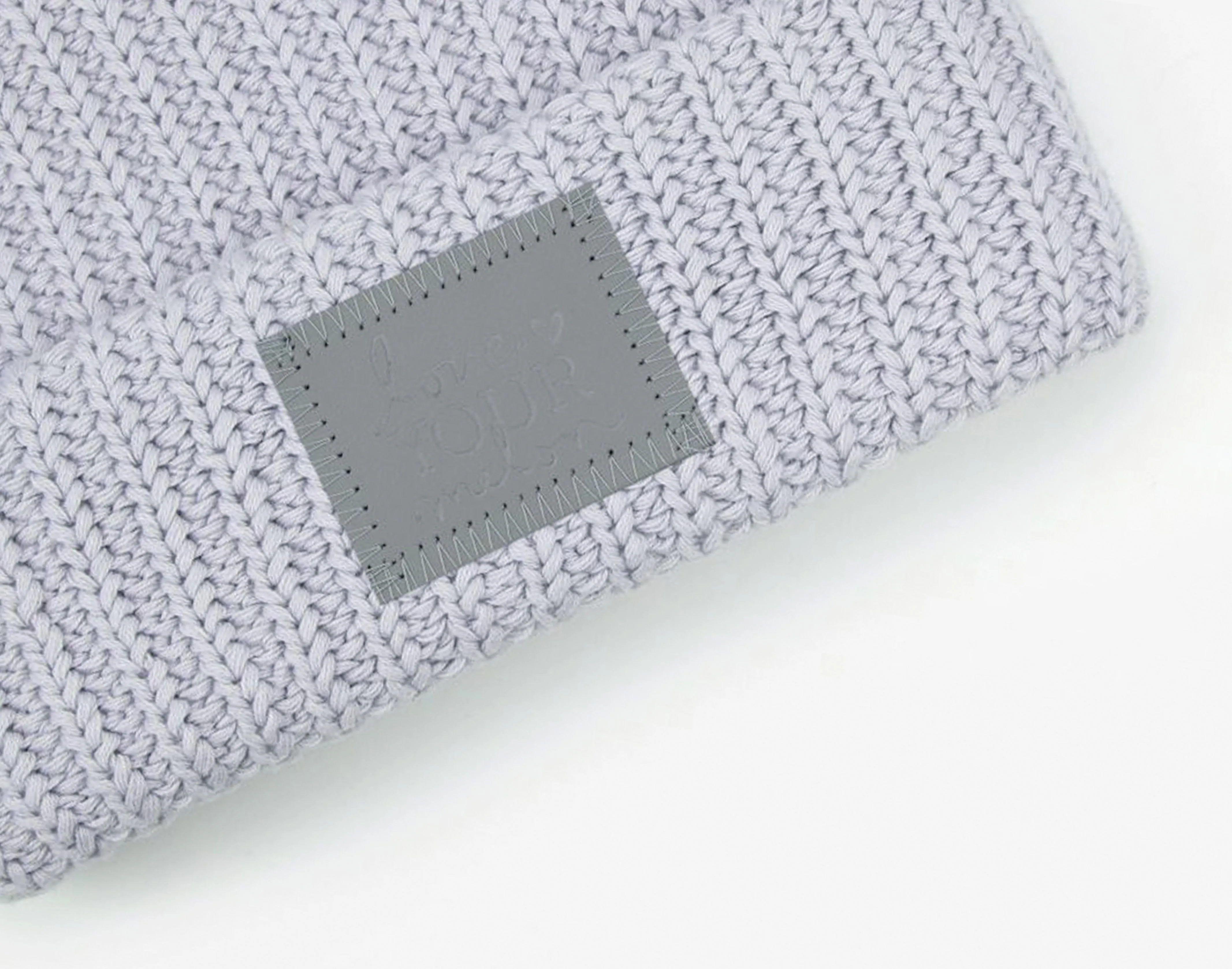 High Rise Gray Monochrome Pom Beanie