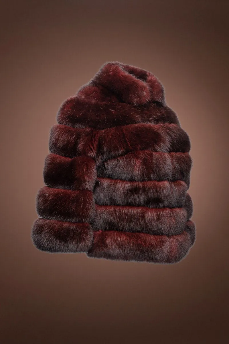 Horizontal Red Jewel Sable Fur Bolero