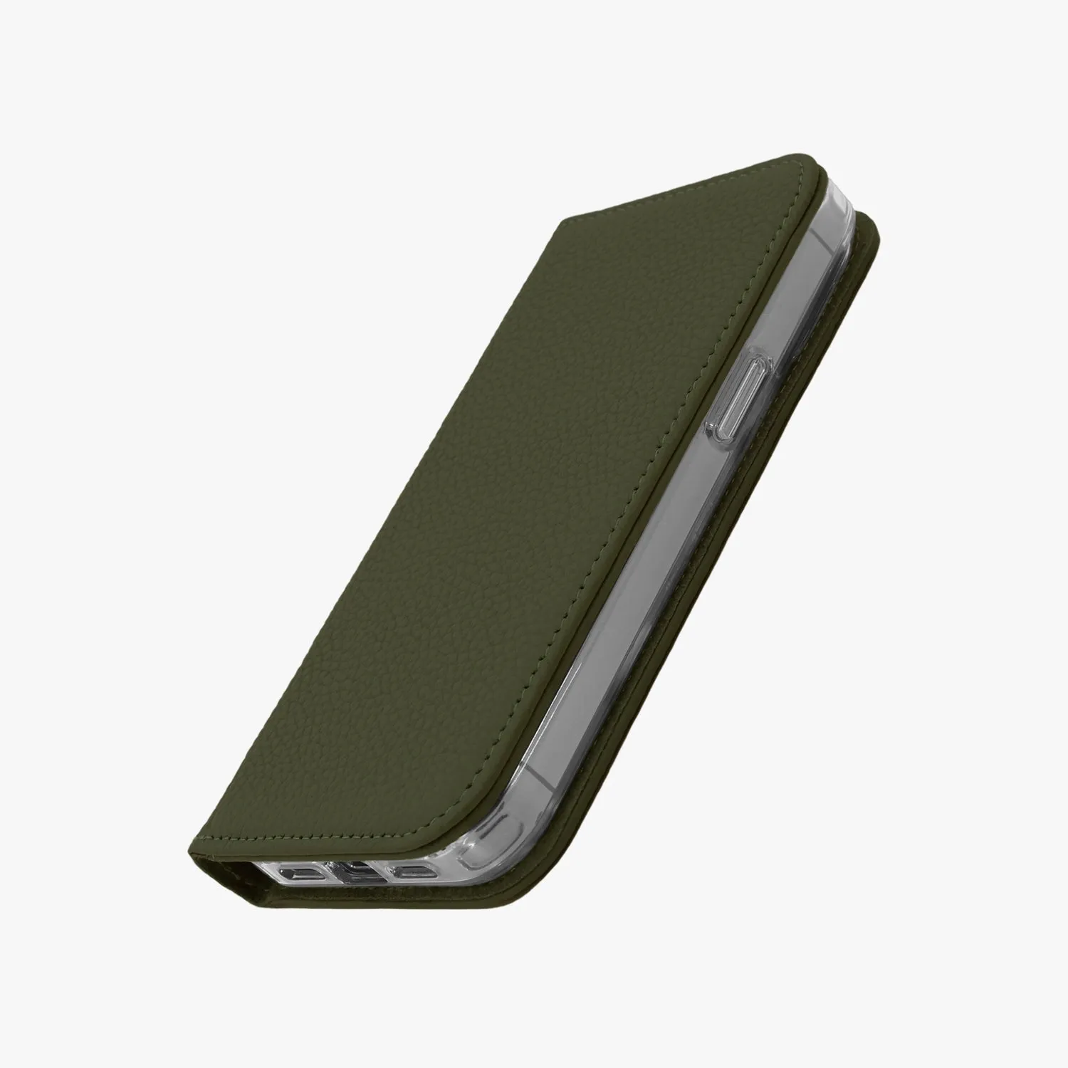 iPhone 15 Pro Max MagSafe Leather Flip Cover with Clear Case