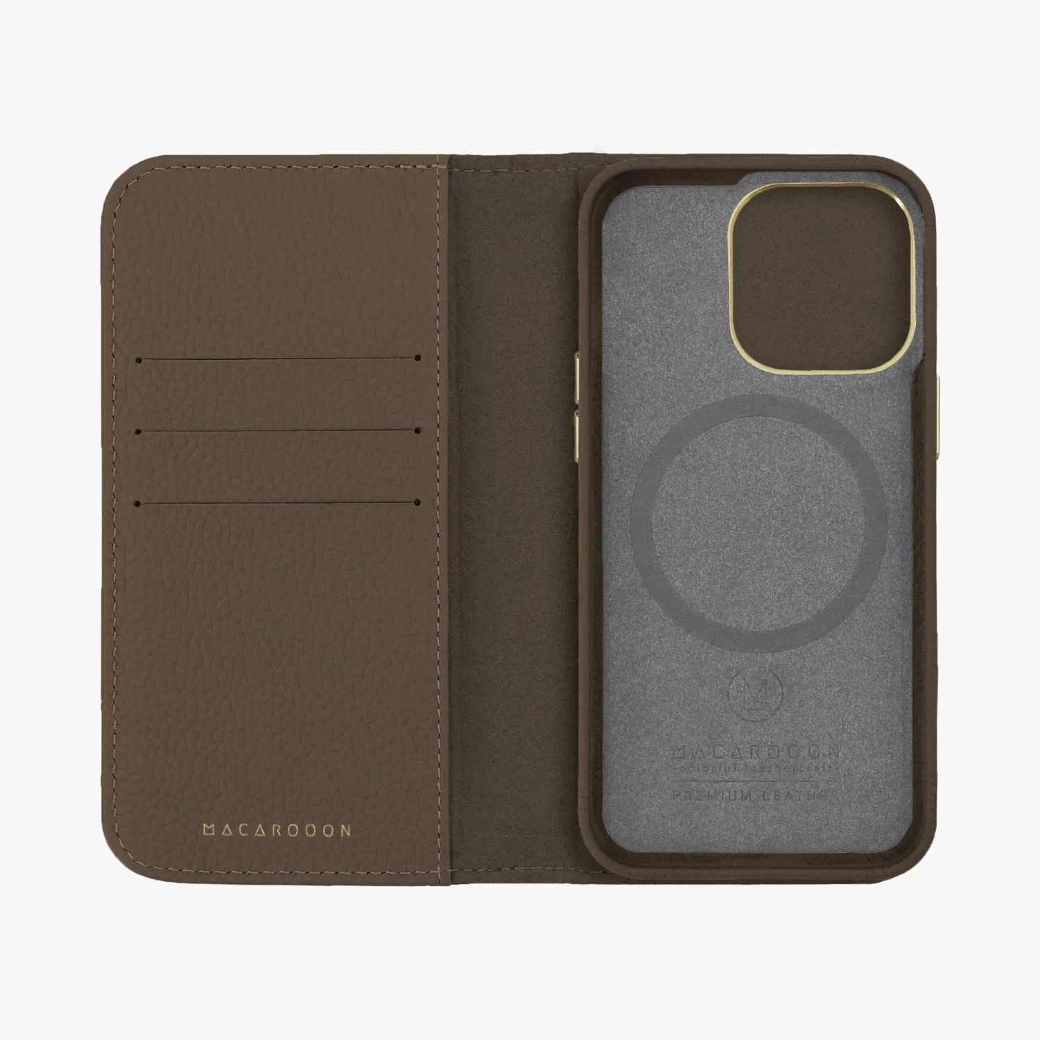 iPhone 16 Plus MagSafe Leather Flip Cover with Leather Case