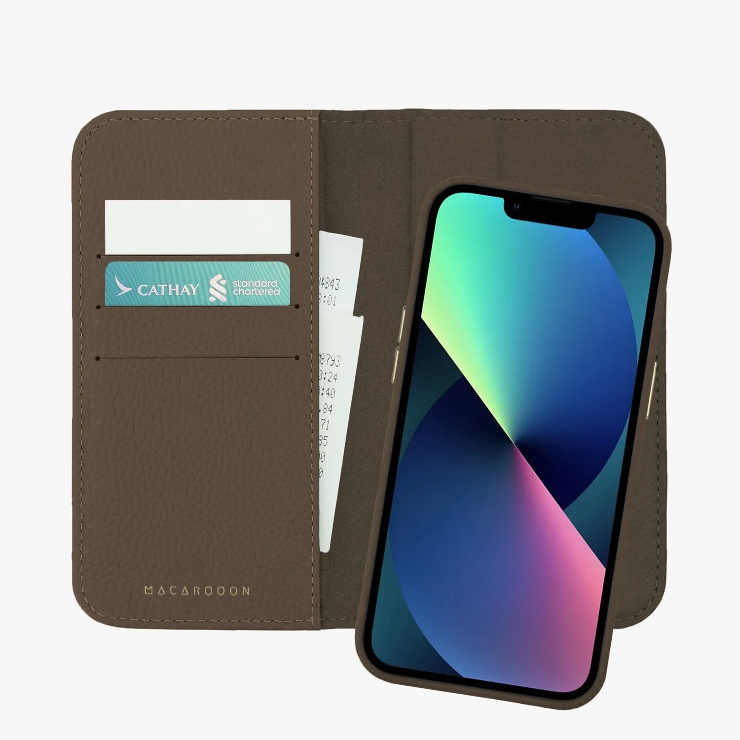 iPhone 16 Plus MagSafe Leather Flip Cover with Leather Case