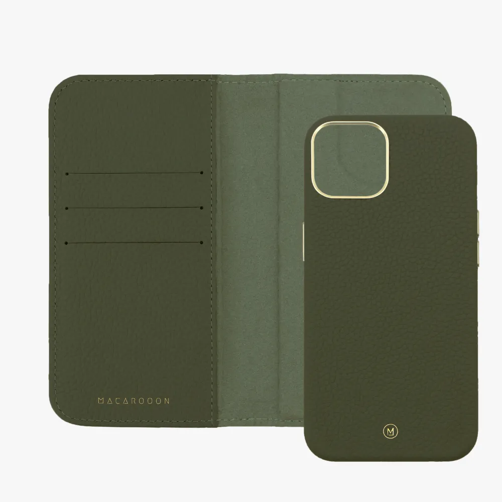 iPhone 16 Plus MagSafe Leather Flip Cover with Leather Case