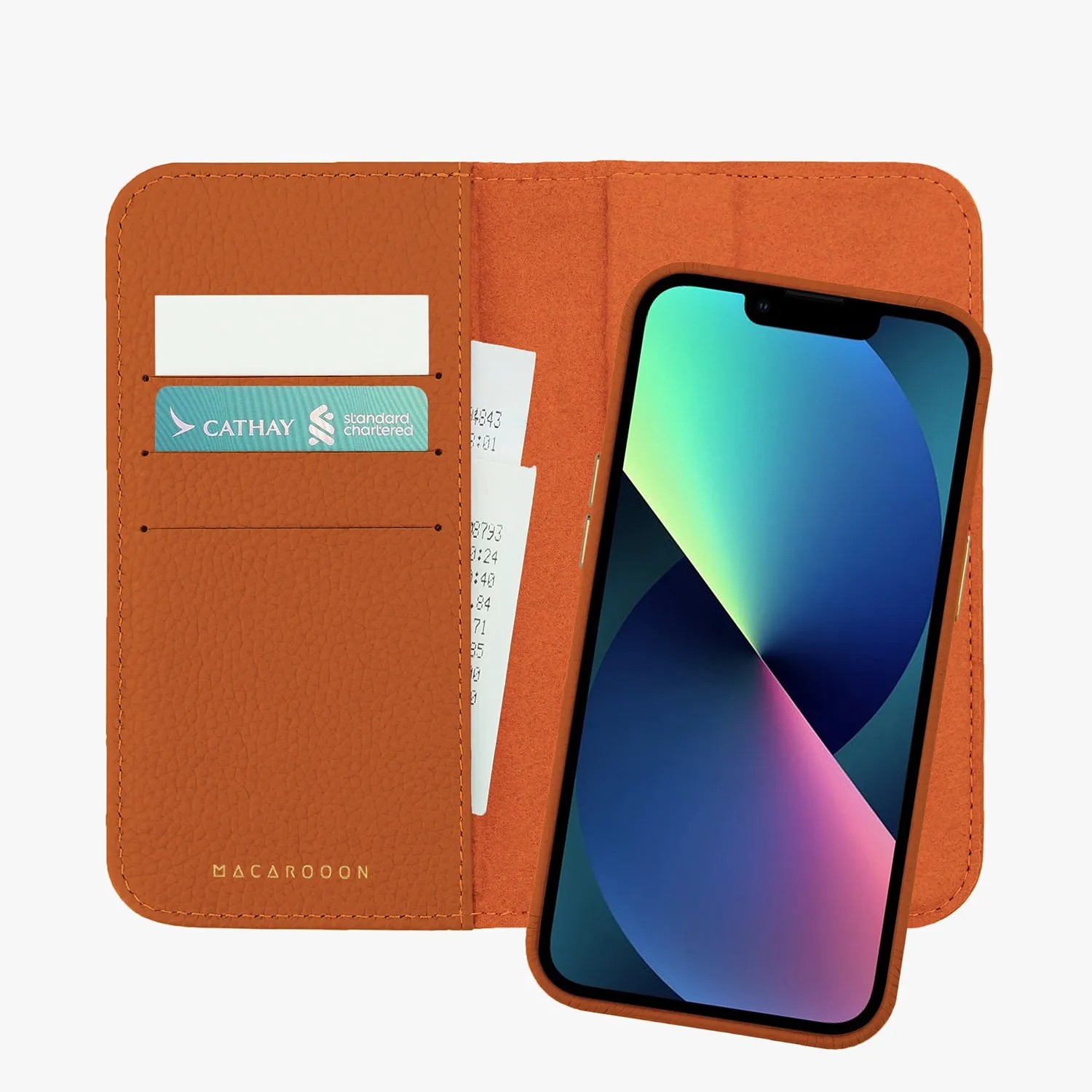 iPhone 16 Plus MagSafe Leather Flip Cover with Leather Case